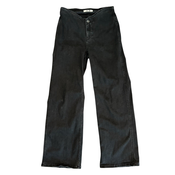 Free People We the Free Isla Slim Straight Jeans Black Size 29 Bootcut Pull On - Picture 2 of 11